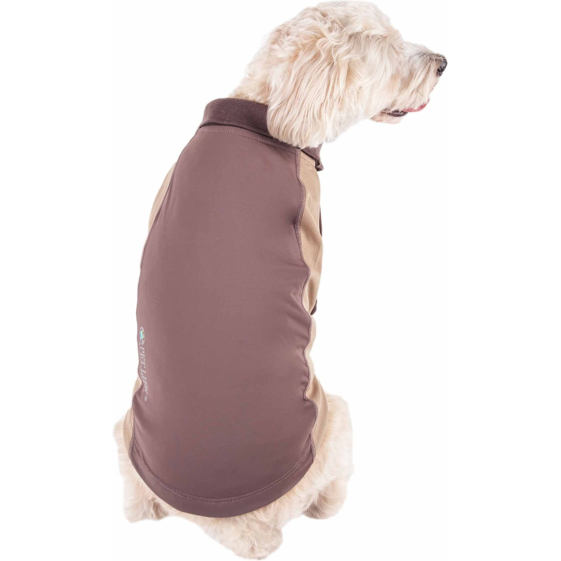 Pet Life Active 'Barko Pawlo' Relax-Stretch Wick-Proof Performance Dog Polo T-Shirt(D0102H7L3QW.)