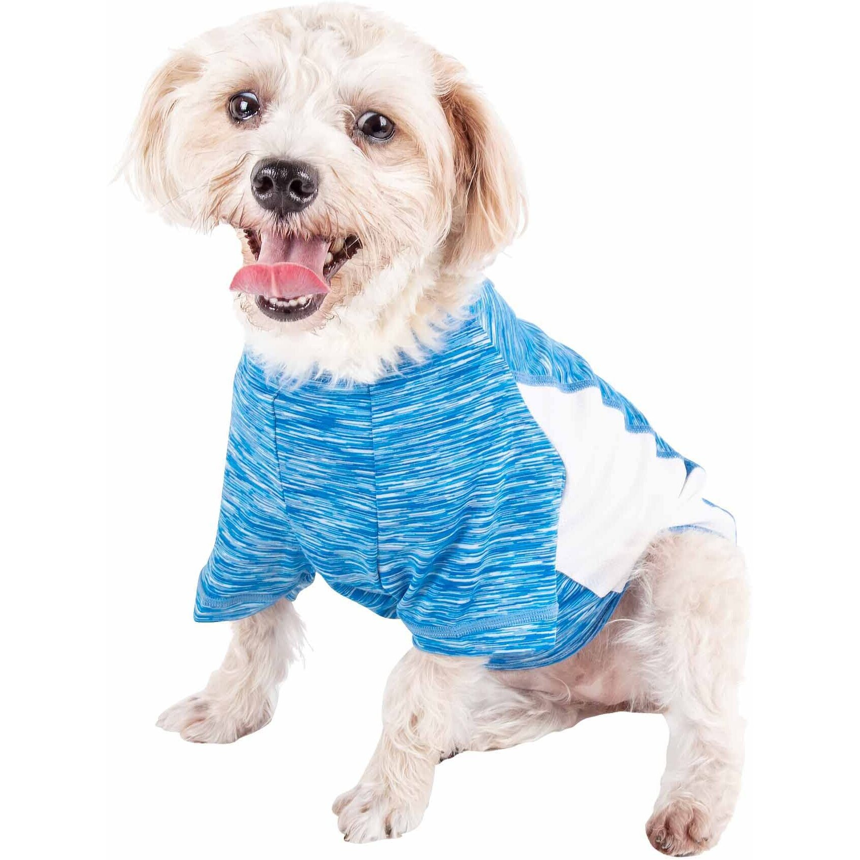 Pet Life Active 'Warf Speed' Heathered Ultra-Stretch Sporty Performance Dog T-Shirt(D0102H7L37Y.)