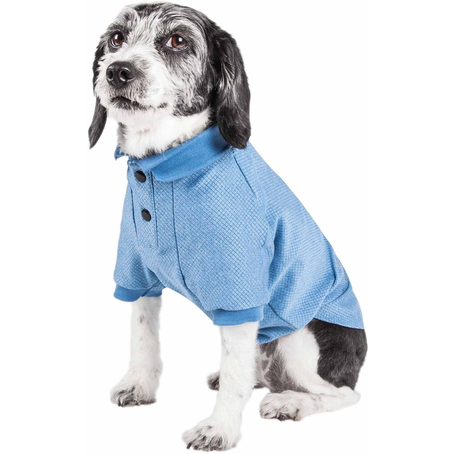 Pet Life Active 'Fur-Flexed' Relax-Stretch Wick-Proof Performance Dog Polo T-Shirt(D0102H7L31U.)