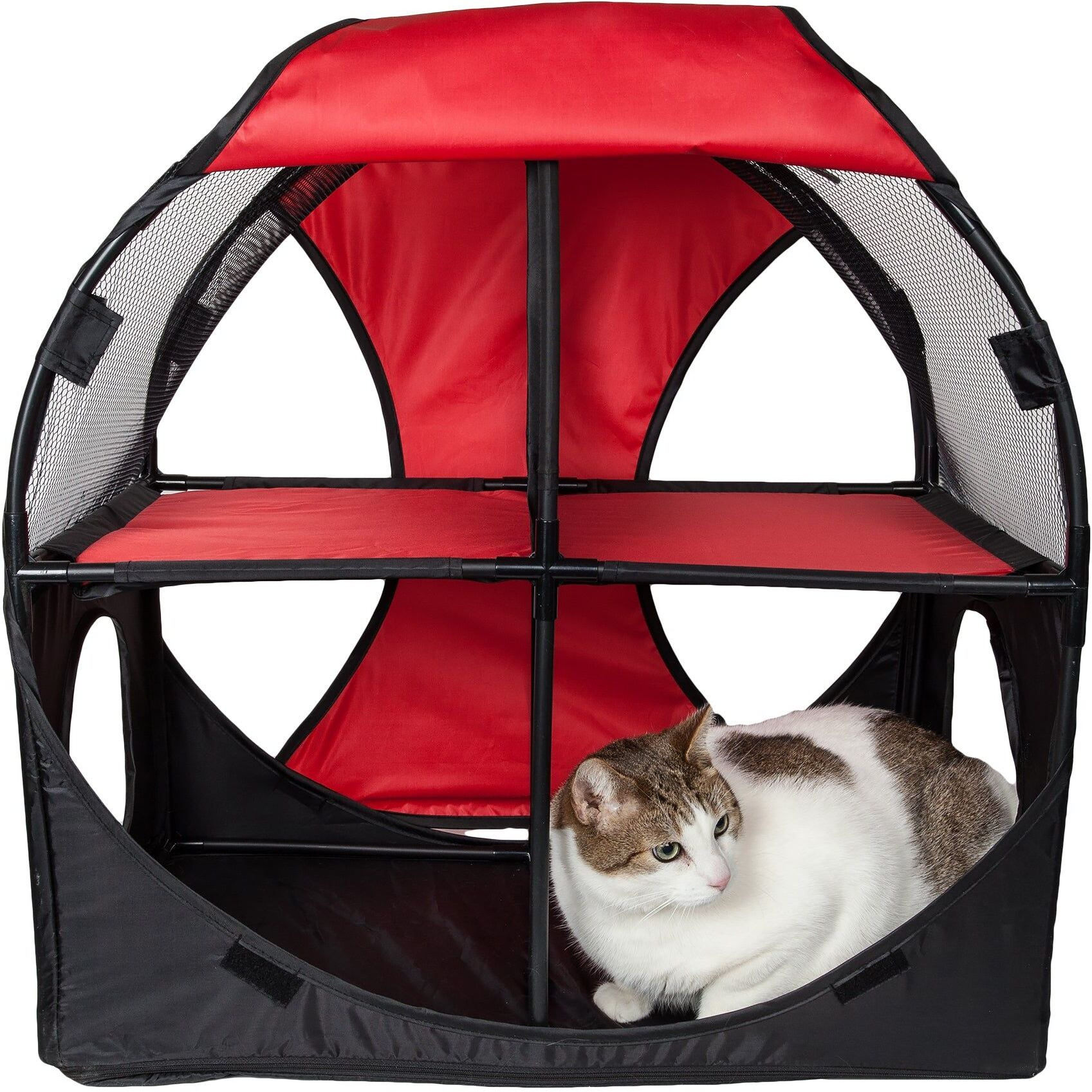 Pet Life Kitty-Play Obstacle Travel Collapsible Soft Folding Pet Cat House(D0102H703NU.)