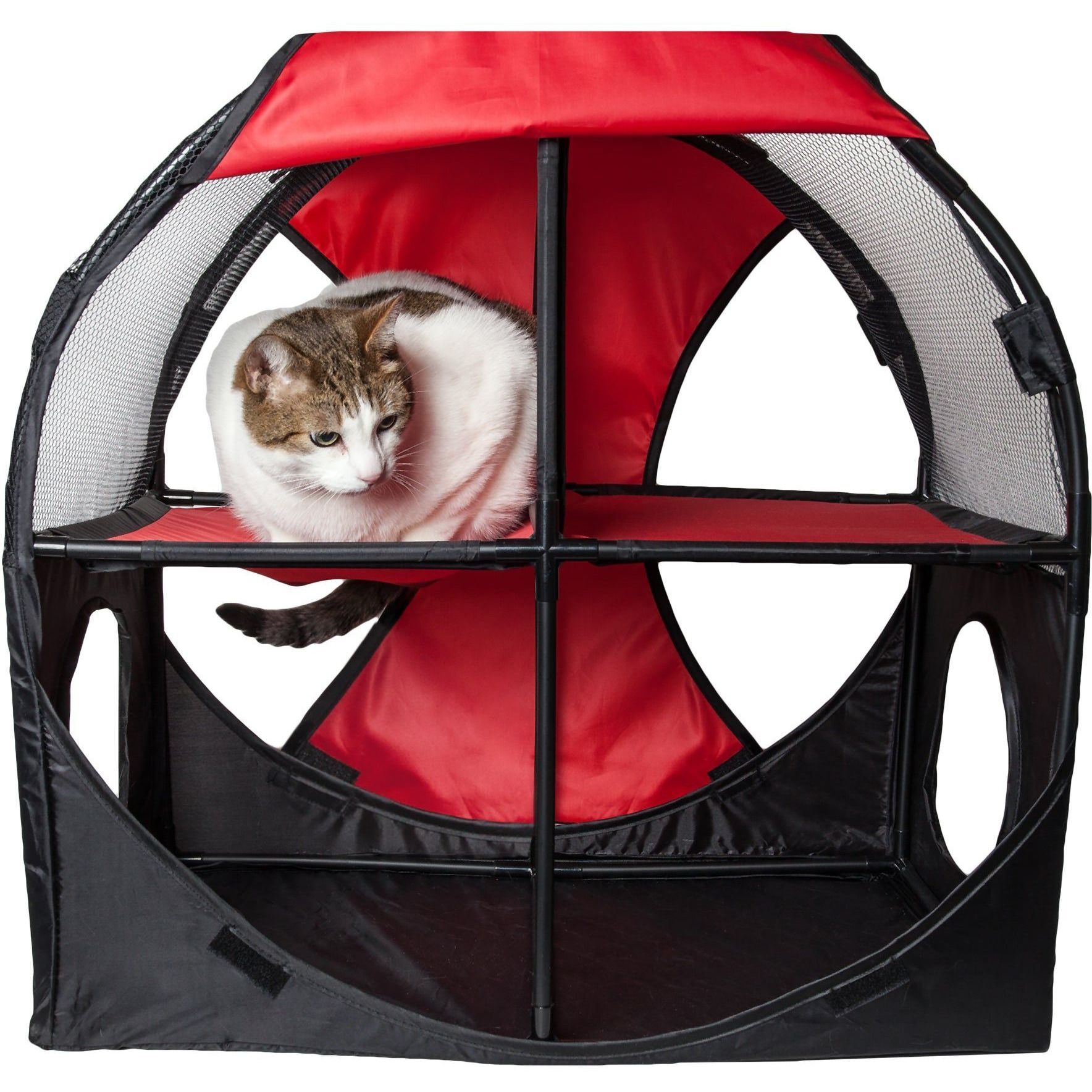 Pet Life Kitty-Play Obstacle Travel Collapsible Soft Folding Pet Cat House(D0102H703NU.)
