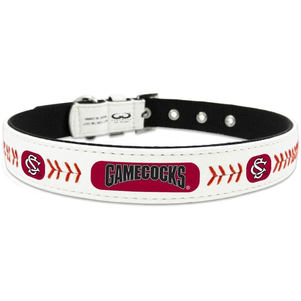 South Carolina Gamecocks Pet Collar Classic Baseball Leather Size Medium CO