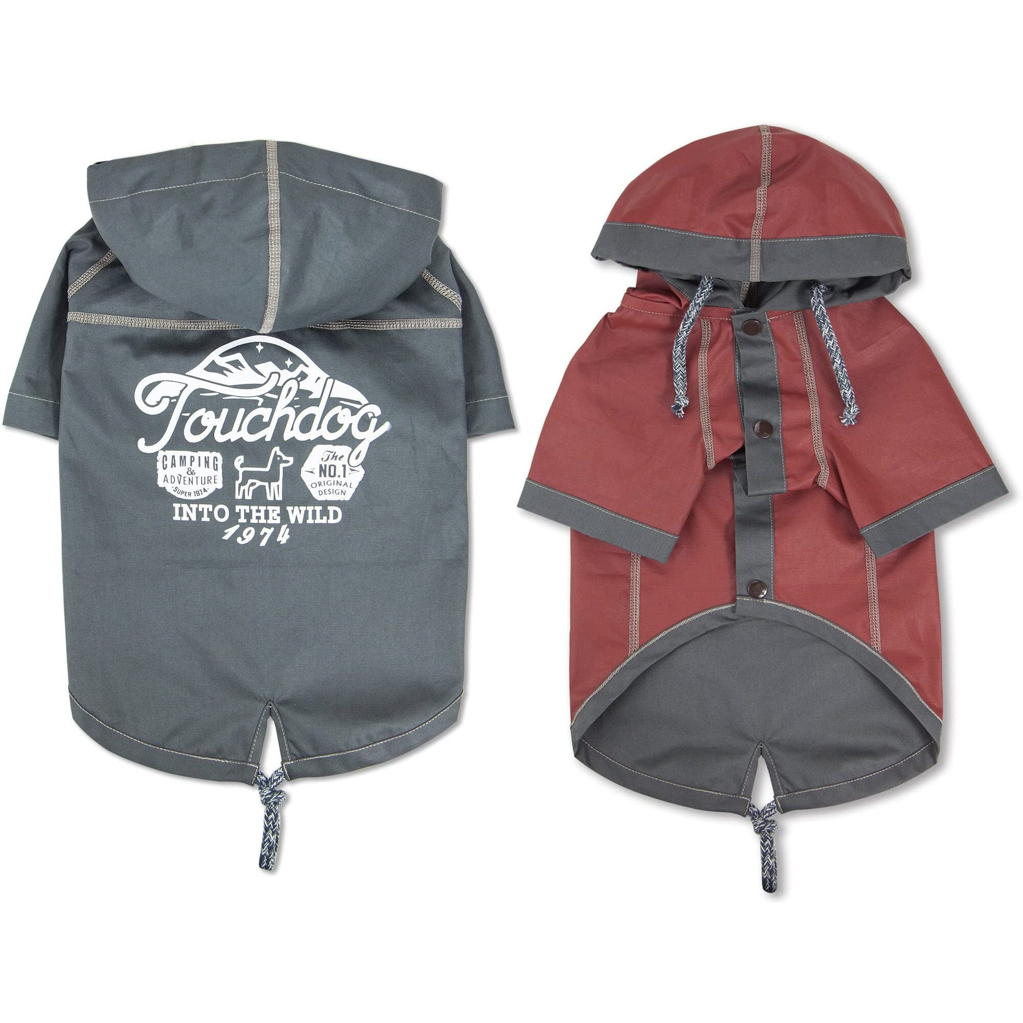 Touchdog  'Cloudburst' Waterproof Reversible Dog Raincoat(D0102HAXEYW.)