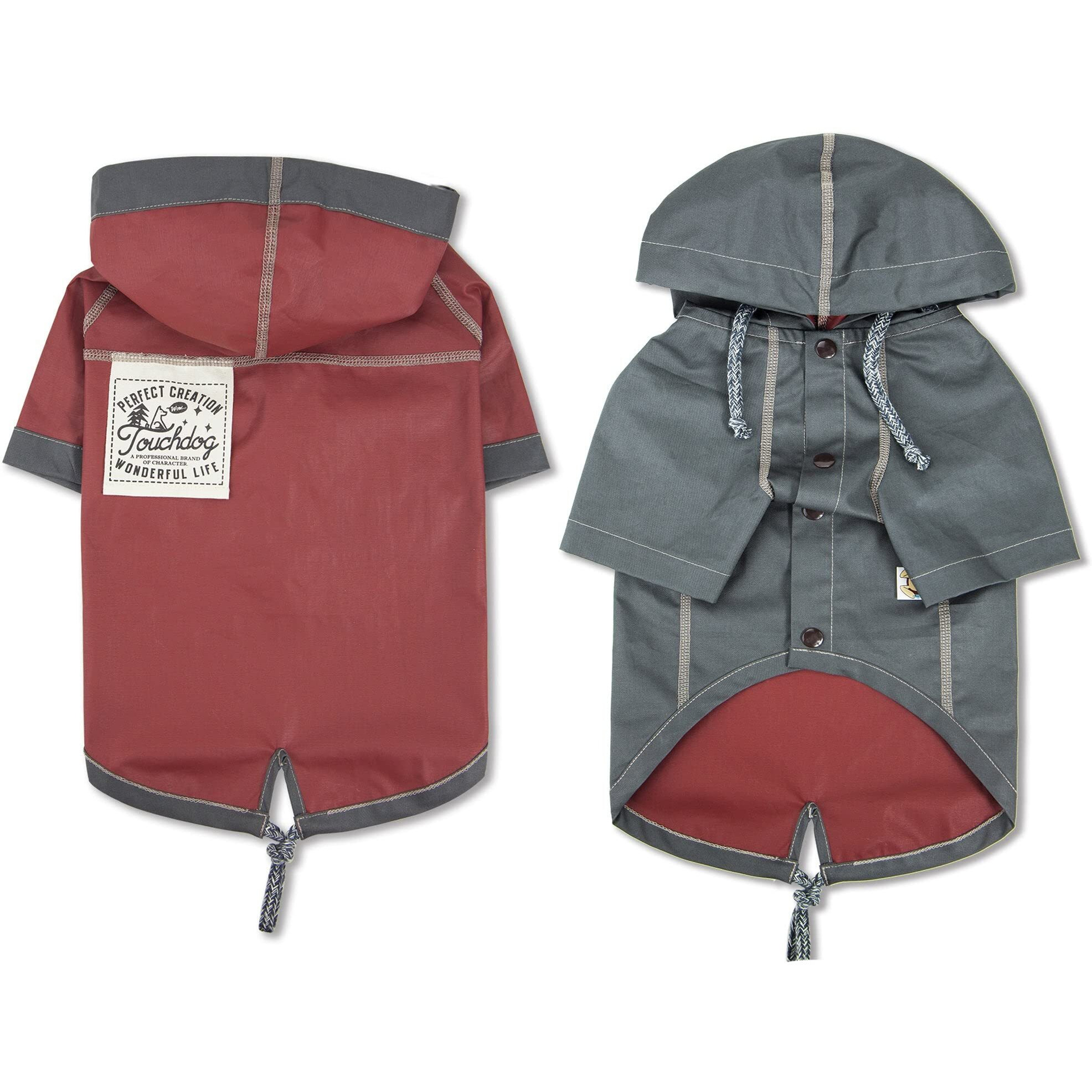 Touchdog  'Cloudburst' Waterproof Reversible Dog Raincoat(D0102HAXEYW.)