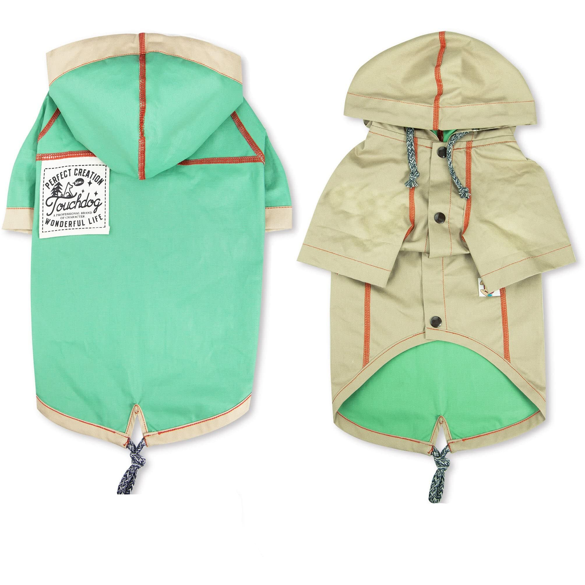 Touchdog  'Cloudburst' Waterproof Reversible Dog Raincoat(D0102HAXE6Y.)