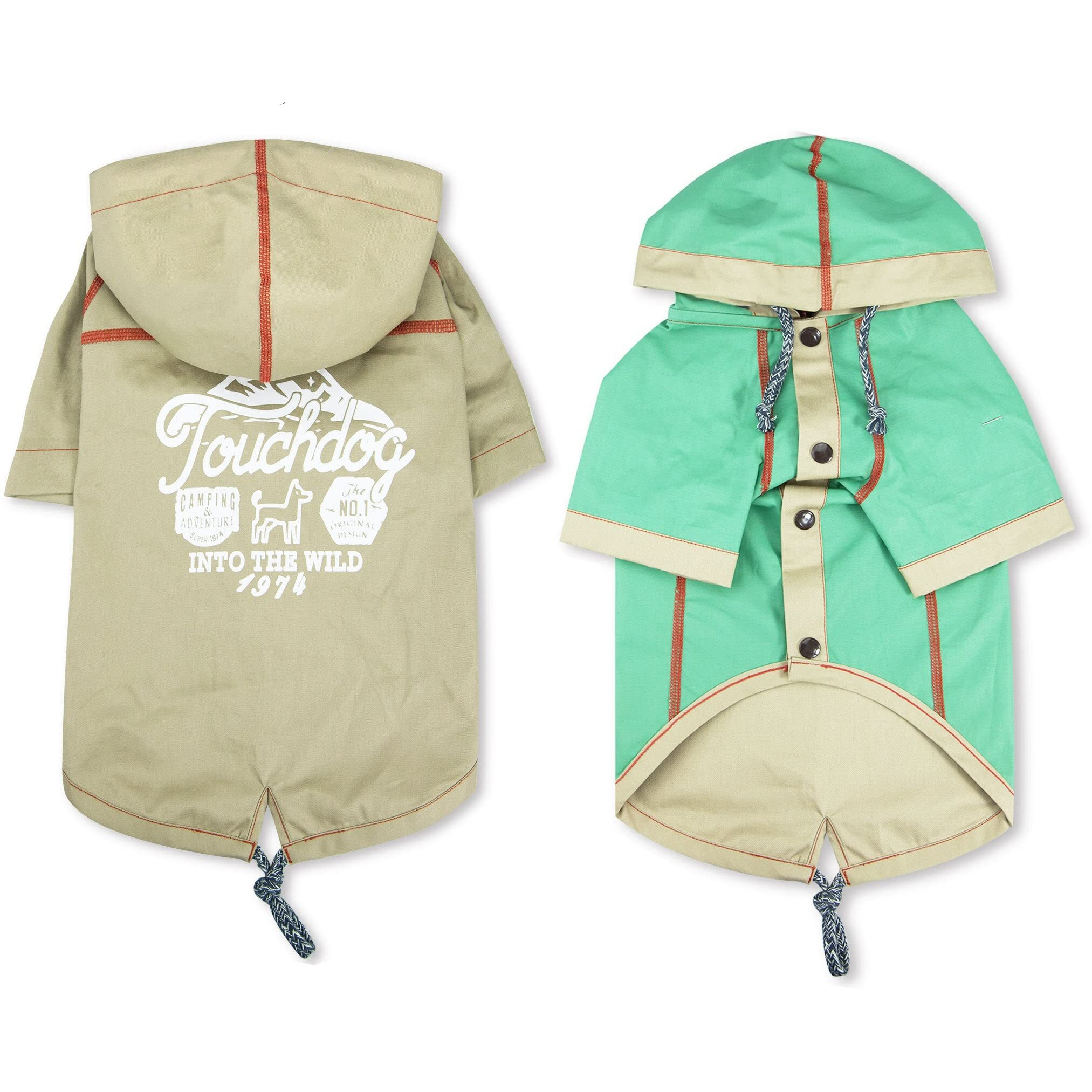 Touchdog  'Cloudburst' Waterproof Reversible Dog Raincoat(D0102HAXE6G.)