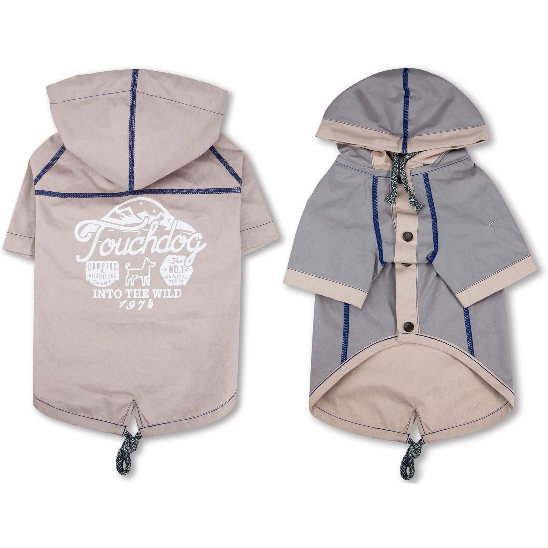 Touchdog  'Cloudburst' Waterproof Reversible Dog Raincoat(D0102HAXE1A.)