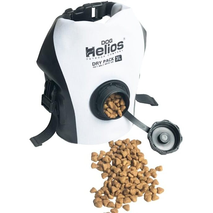 Dog Helios  'Grazer' Waterproof Outdoor Travel Dry Food Dispenser Bag - White(D0102HA5B1A.)