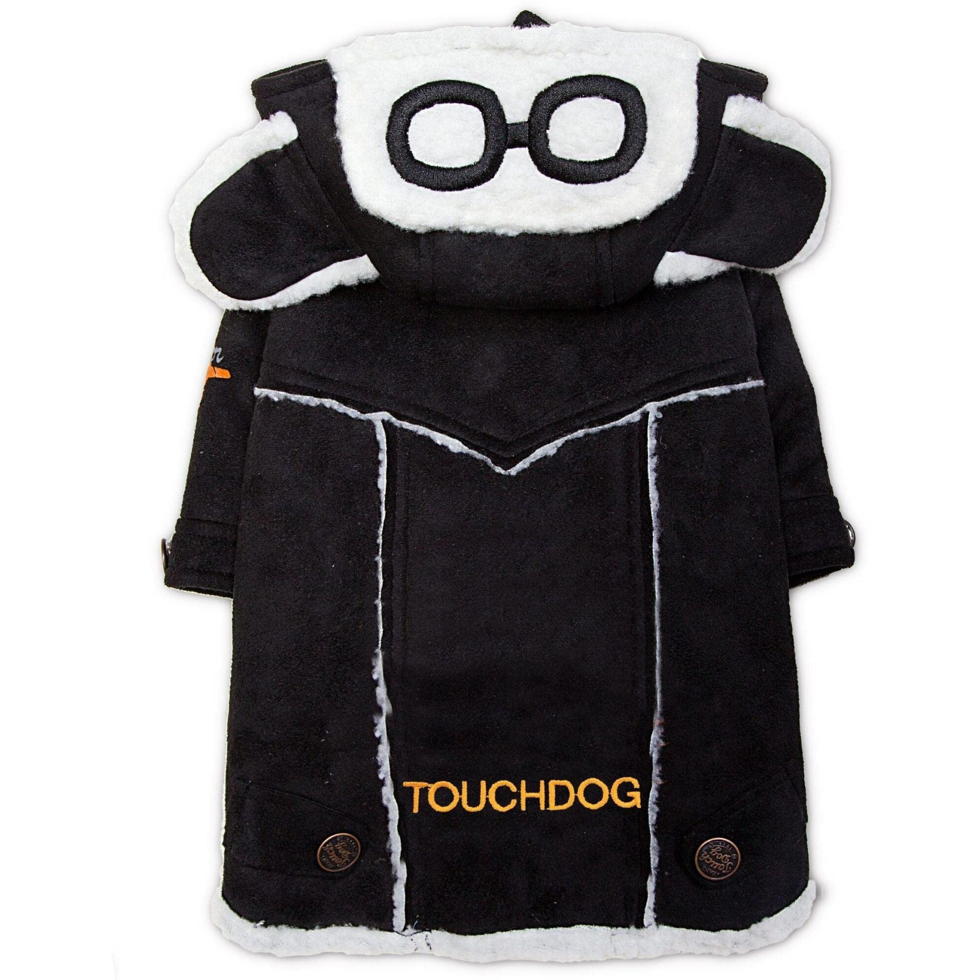 Touchdog Tuskegee Aero-Vintage Designer Dog Coat - Medium/Black