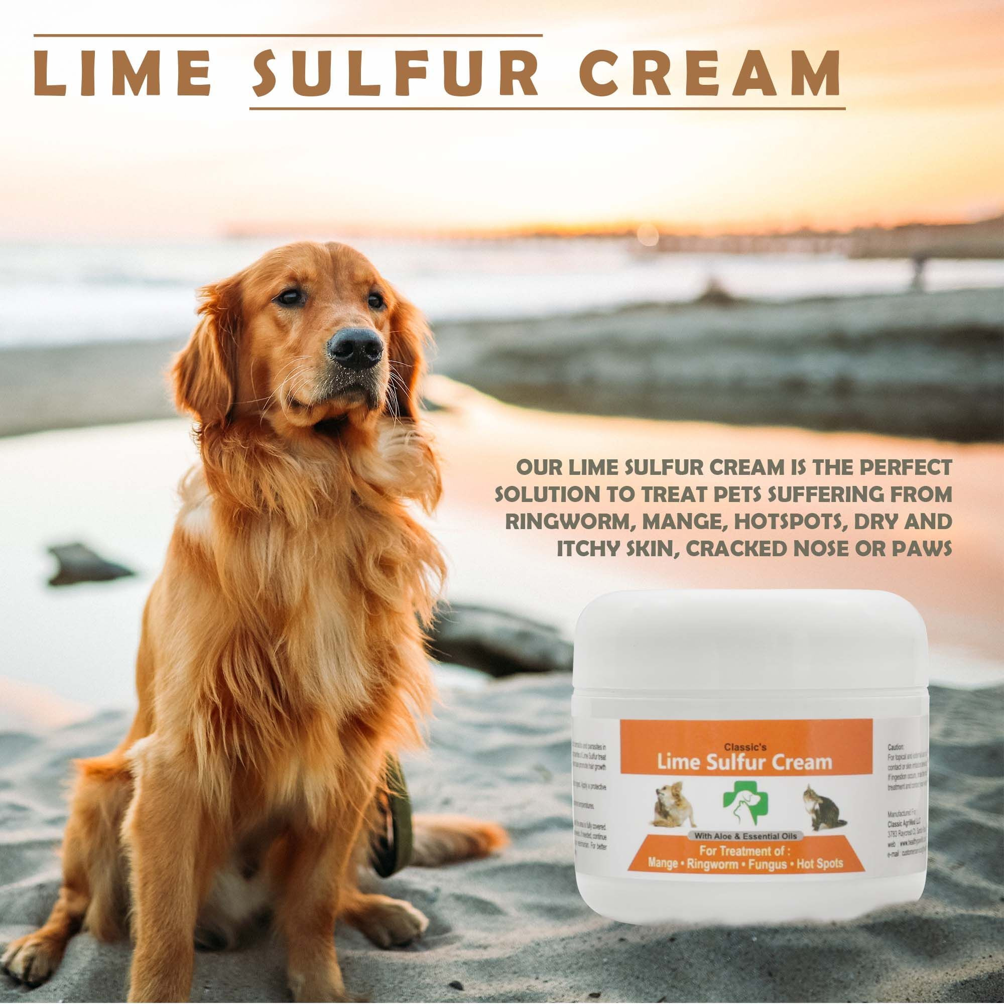 Lime Sulfur Pet Skin Cream - Pet Care and Veterinary Treatment for Itchy and Dry Skin - Safe Solution for Dog, Cat, Puppy, Kitten, HorseD0102HXVNSJ.)