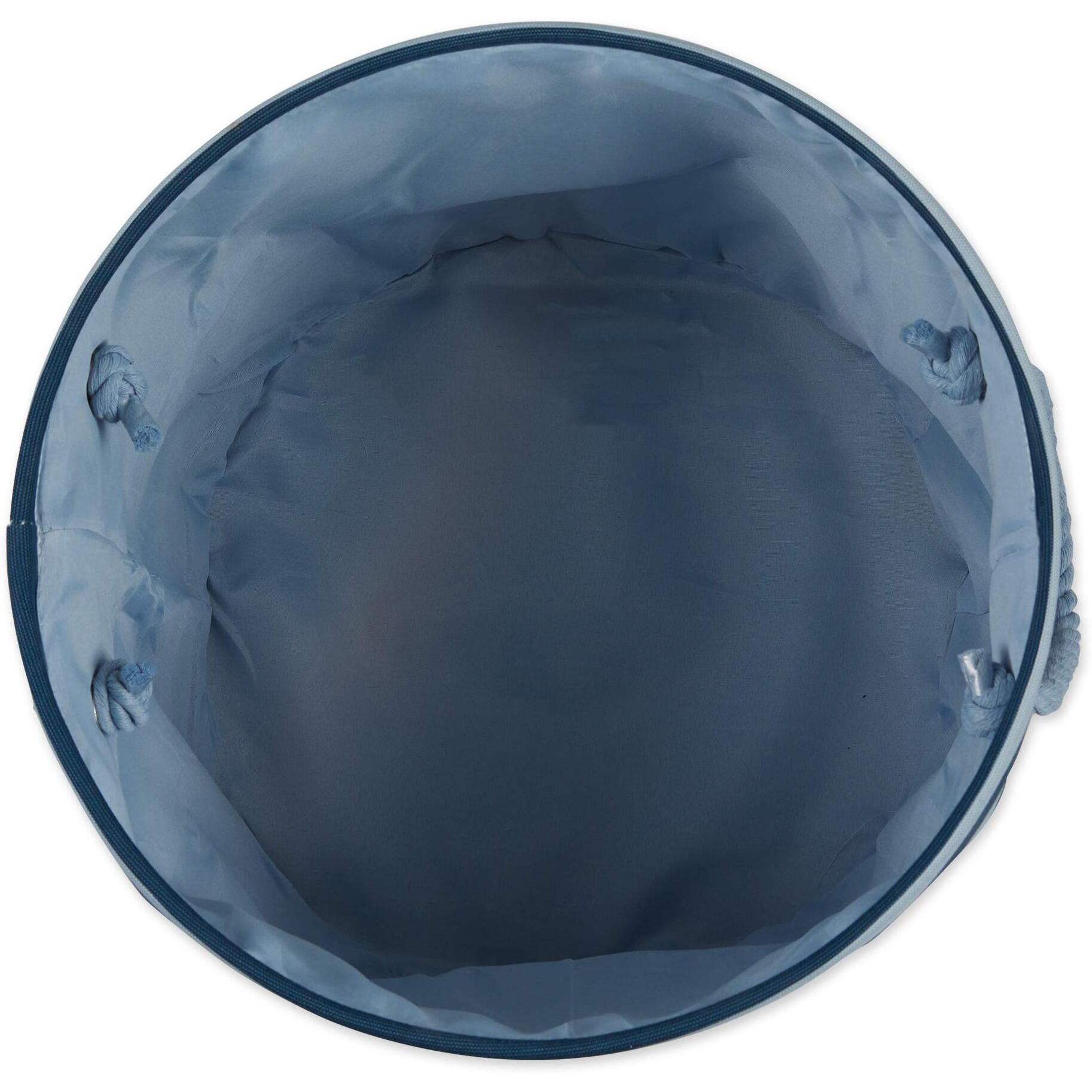 Bone Dry Polyester Pet Bin Stripe With Paw Patch Dark Navy Round Small