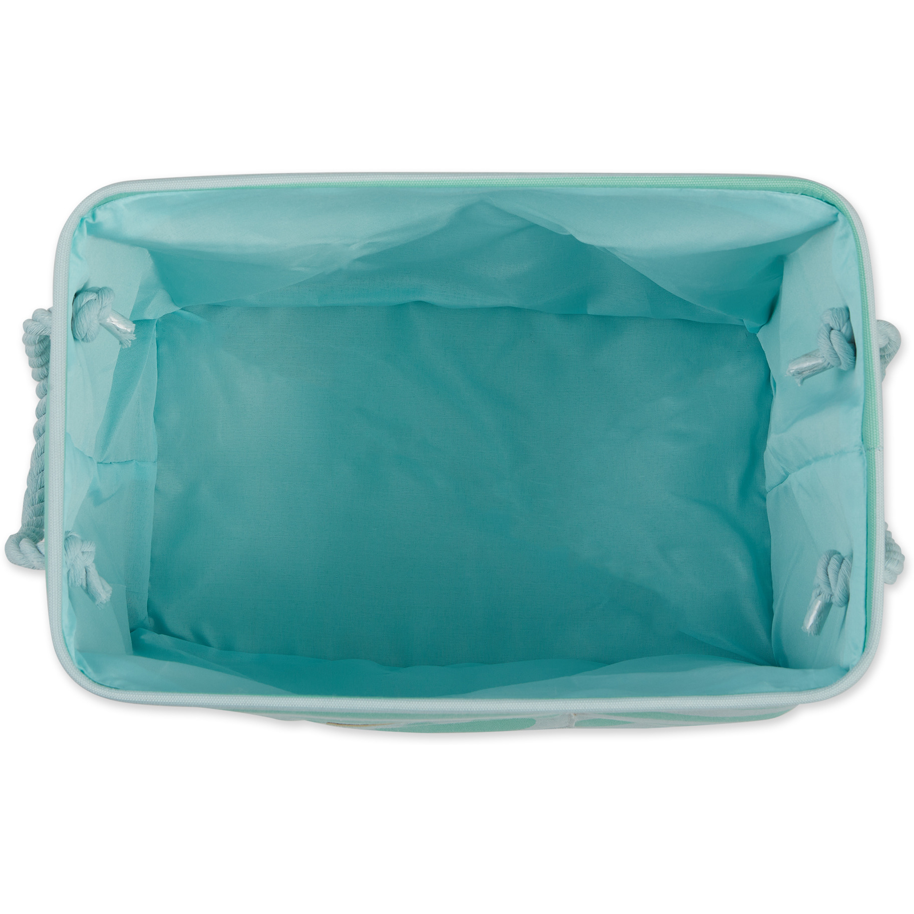 Bone Dry Polyester Pet Bin Stripe With Paw Patch Aqua Rectangle Large
