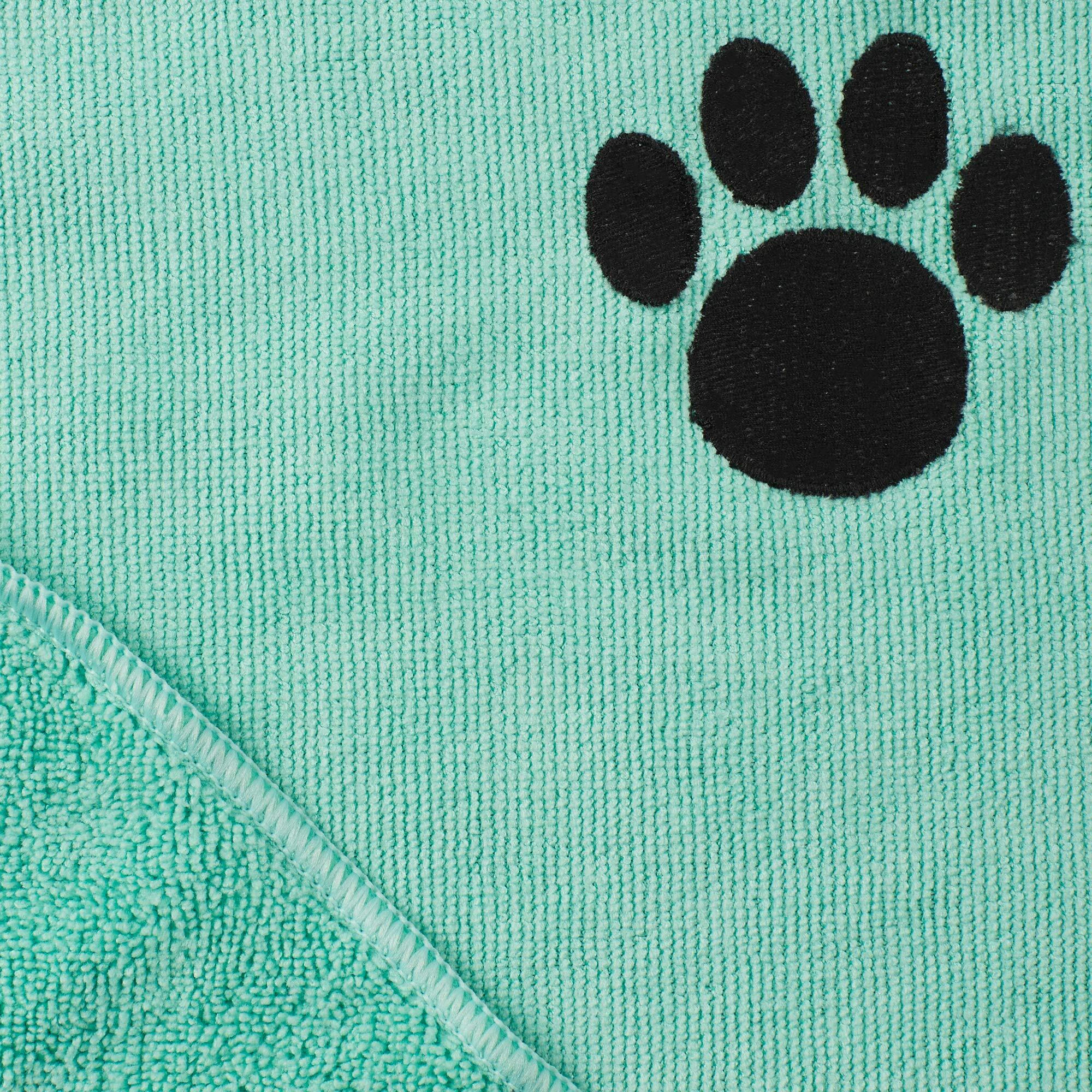 AQUA EMBROIDERED PAW SMALL PET TOWEL SET/3