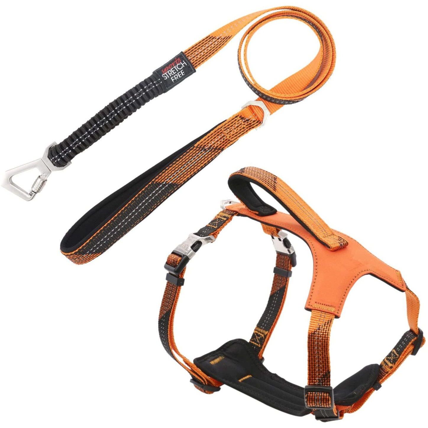 Pet Life  'Geo-prene' 2-in-1 Shock Absorbing Neoprene Padded Reflective Dog Leash and Harness(D0102HAXAV7.)