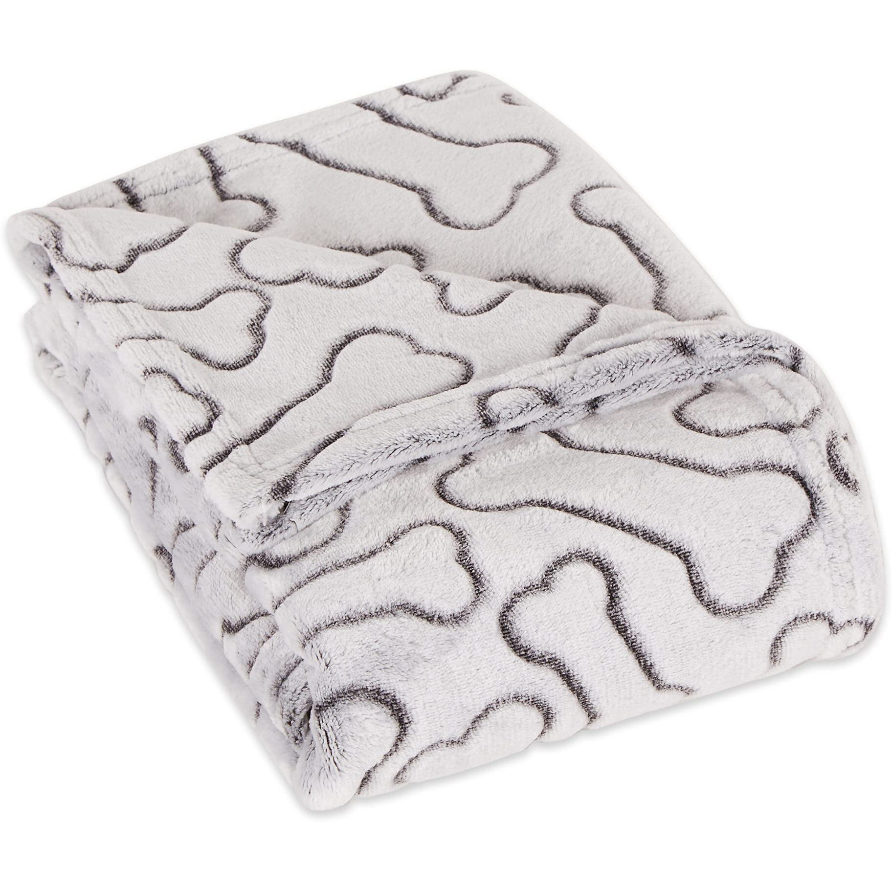 DII Black Embossed Bone Print Pet Blanket