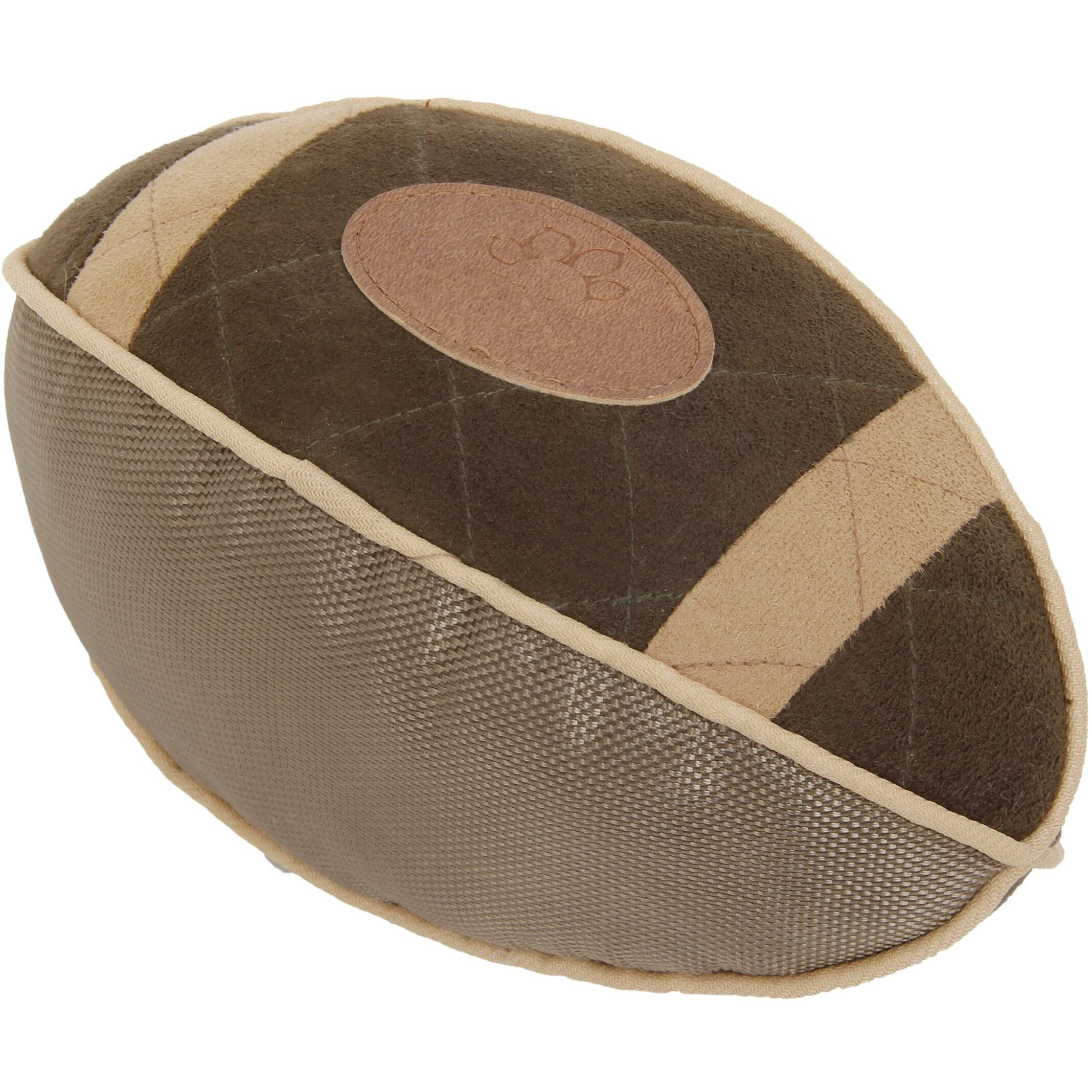 Pet Life  'Pugskin' Durable Oxford Nylon and Mesh Plush Squeaky Football Dog Toy(D0102HAXI9V.)