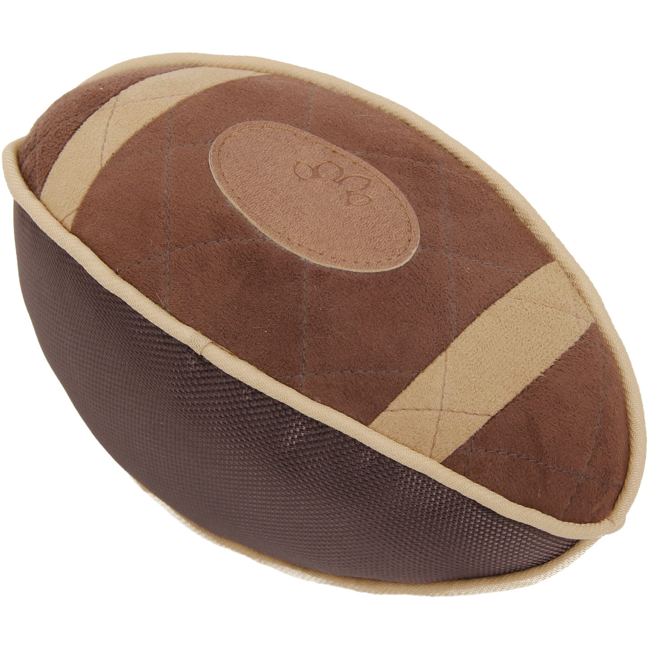 Pet Life  'Pugskin' Durable Oxford Nylon and Mesh Plush Squeaky Football Dog Toy(D0102HAXII7.)
