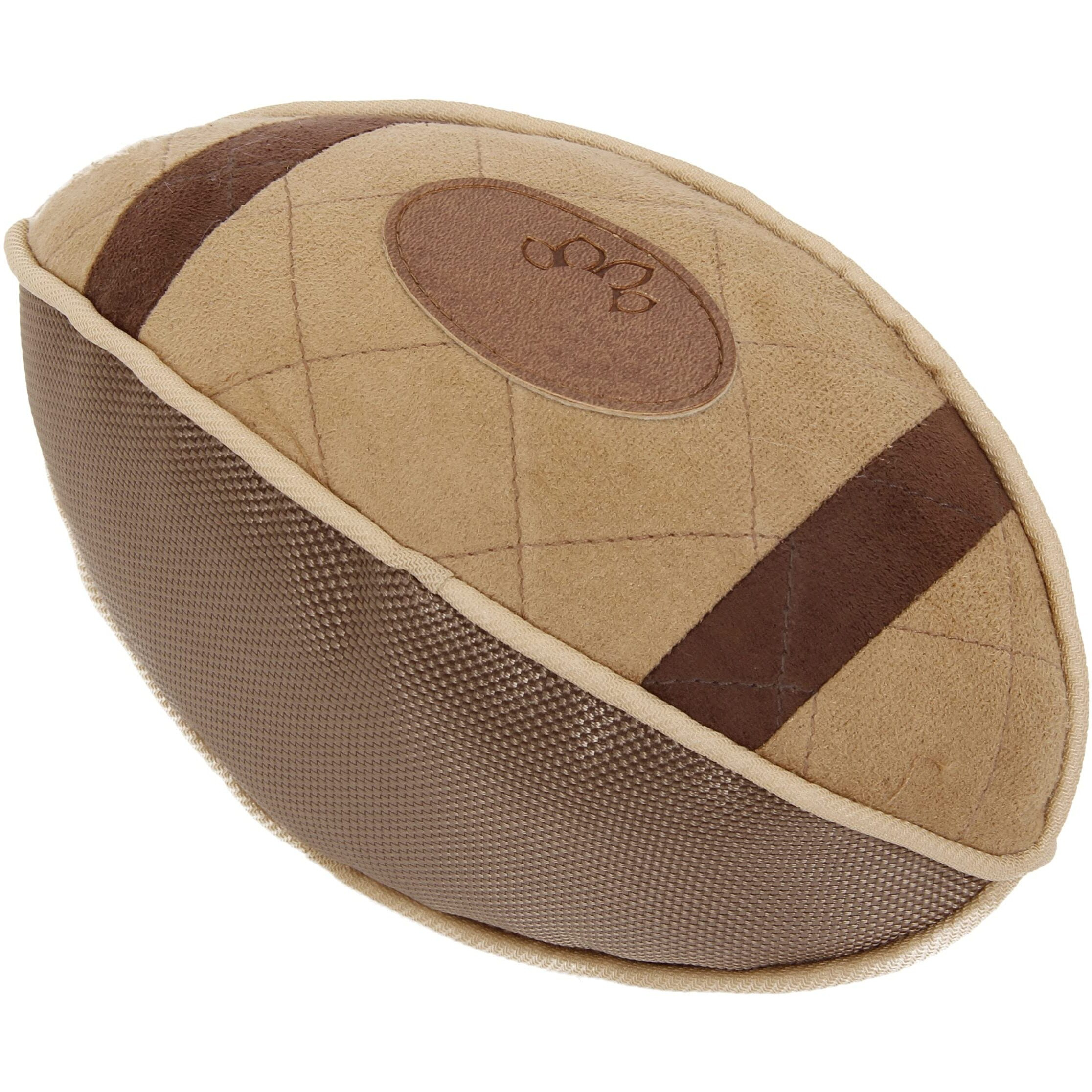 Pet Life  'Pugskin' Durable Oxford Nylon and Mesh Plush Squeaky Football Dog Toy(D0102HAXI9W.)