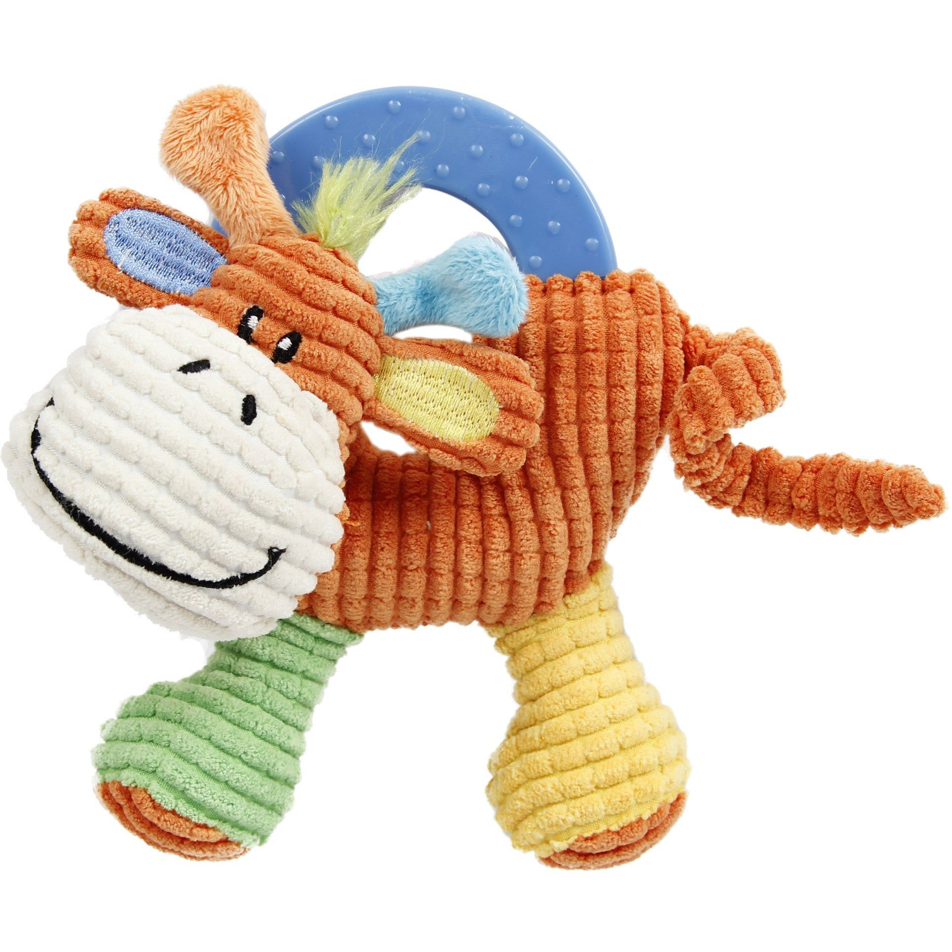 Pet Life  'Moo-cifier' Plush Squeaking and Rubber Teething Newborn Puppy Dog Toy(D0102HAXIPY.)