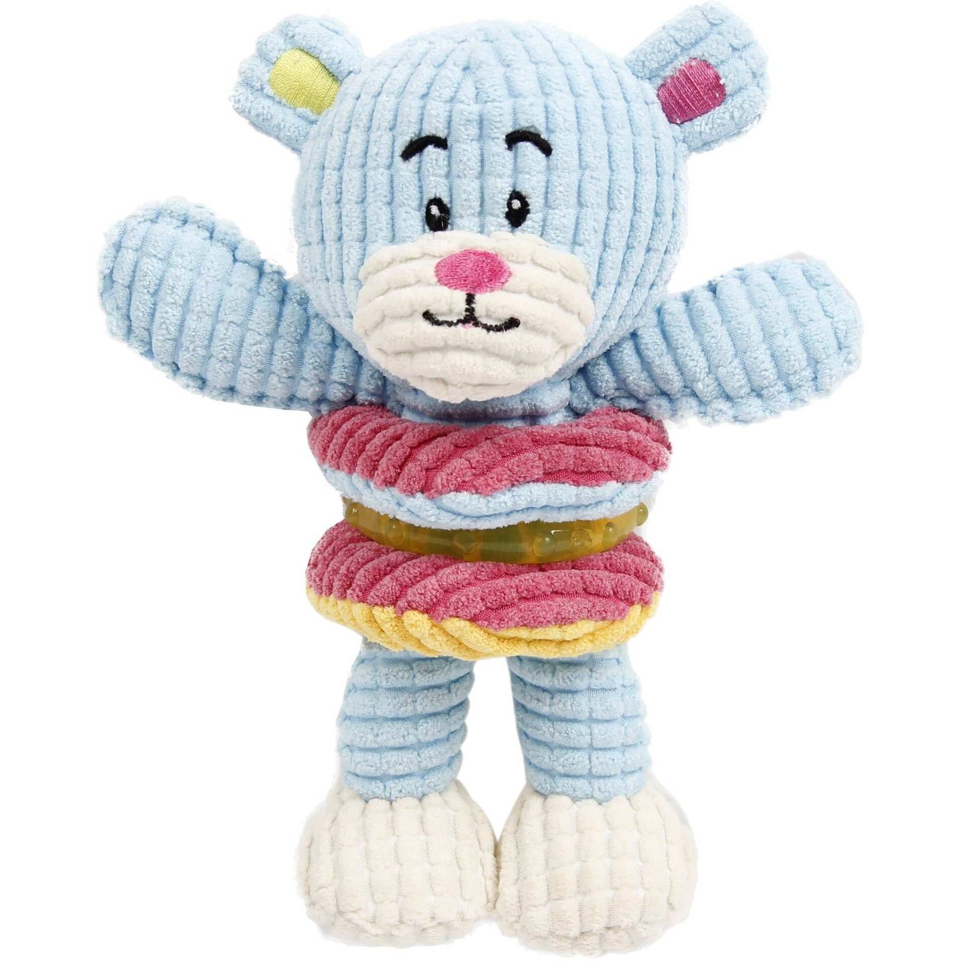 Pet Life  'Hugga-Bear' Plush Squeaking and Rubber Teething Newborn Puppy Dog Toy(D0102HAXIAA.)