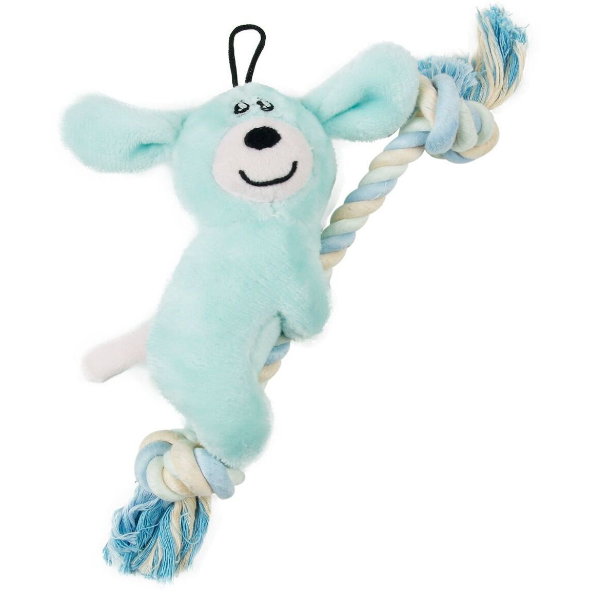 Pet Life  'Broom-Lick' Plush and Jute Rope Squeaking Newborn Cat and Dog Toy(D0102HAXIQA.)