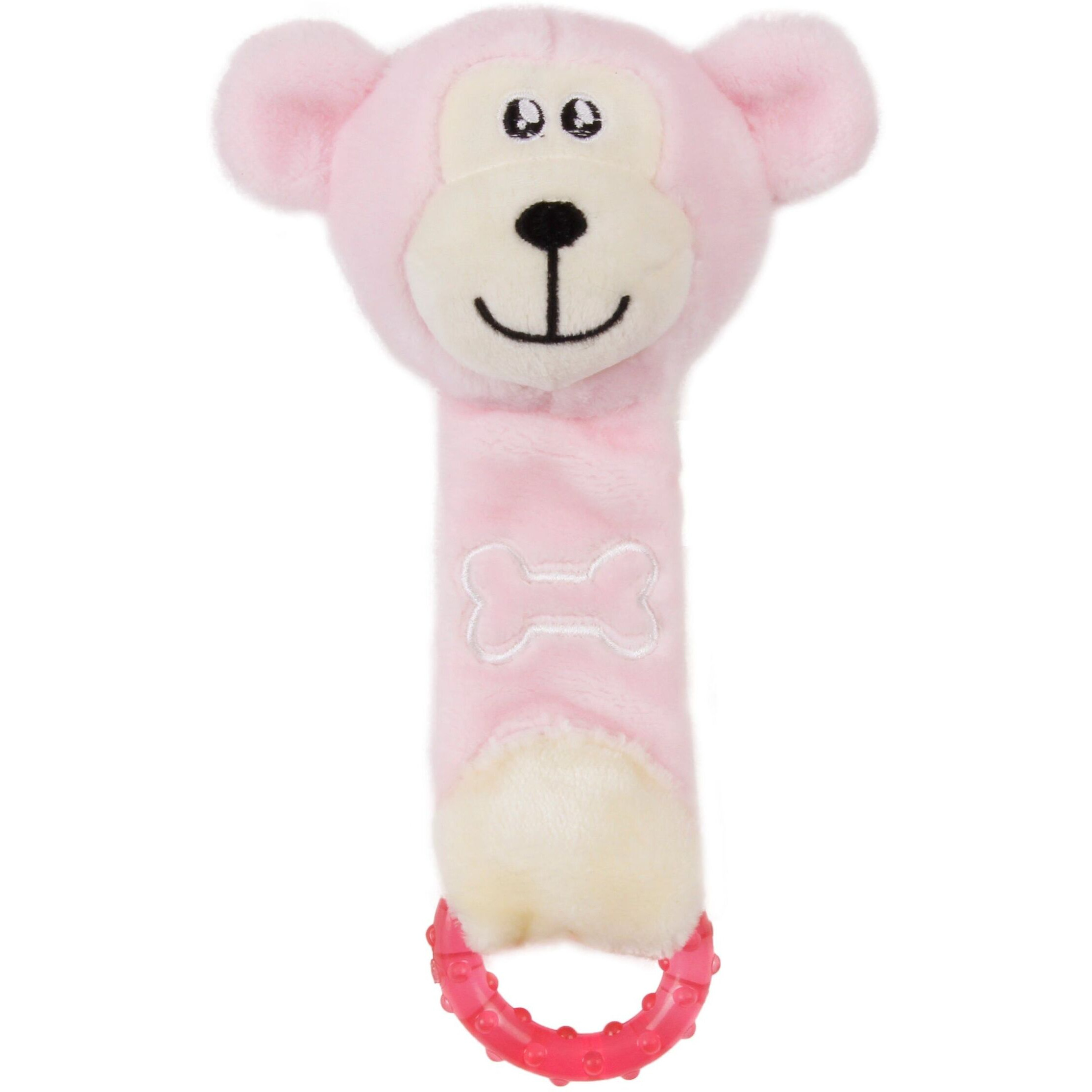 Pet Life  Moo-Born' Plush Squeaky and Crinkle Newborn Rubber Teething Cat and Dog Toy(D0102HAXIQW.)