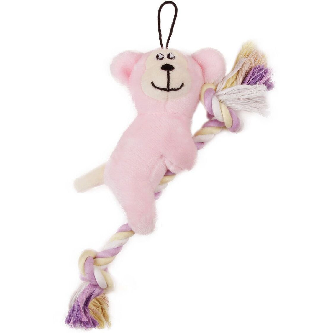 Pet Life  'Broom-Lick' Plush and Jute Rope Squeaking Newborn Cat and Dog Toy(D0102HAXIGU.)