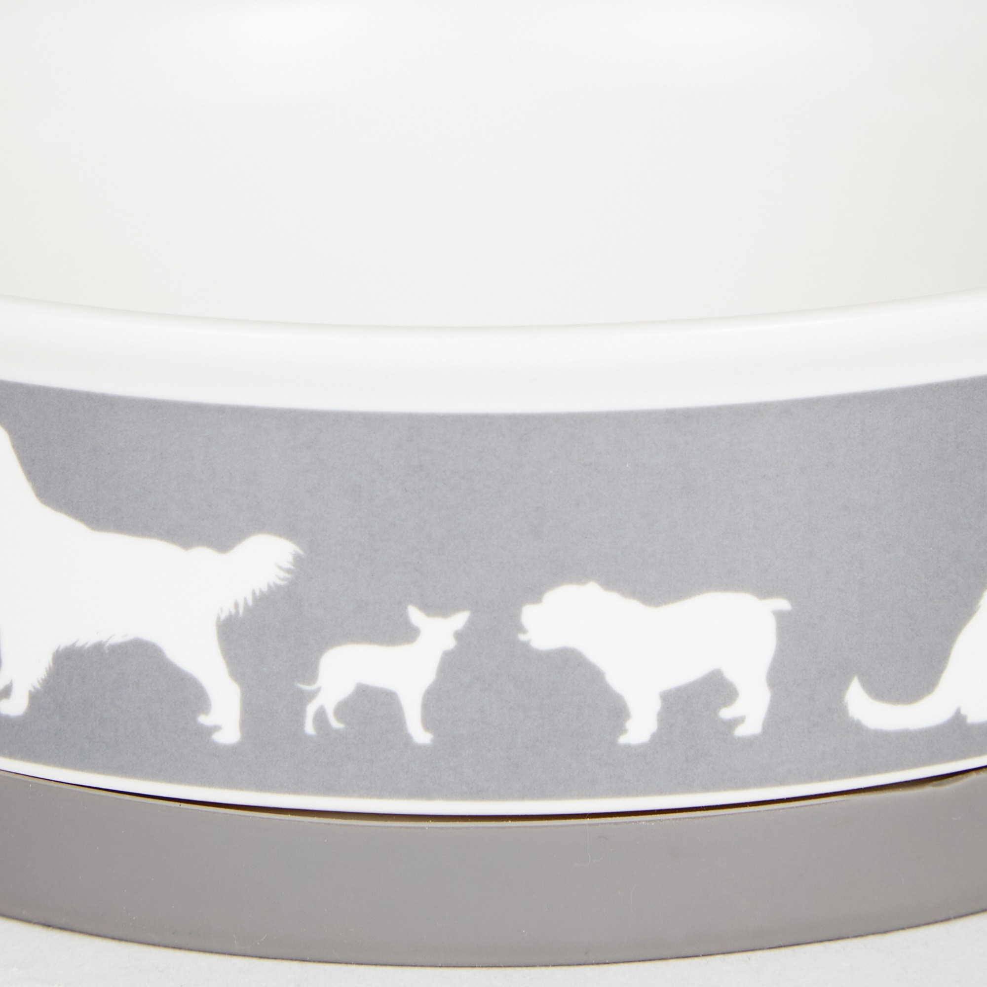DII Pet Bowl Dog Show Gray Small 4.25Dx2H (Set of 2)