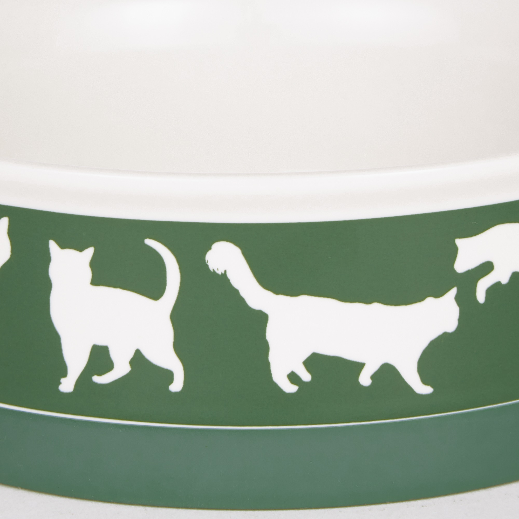 DII Pet Bowl Cats Meow Hunter Green Medium 6Dx2H (Set of 2)