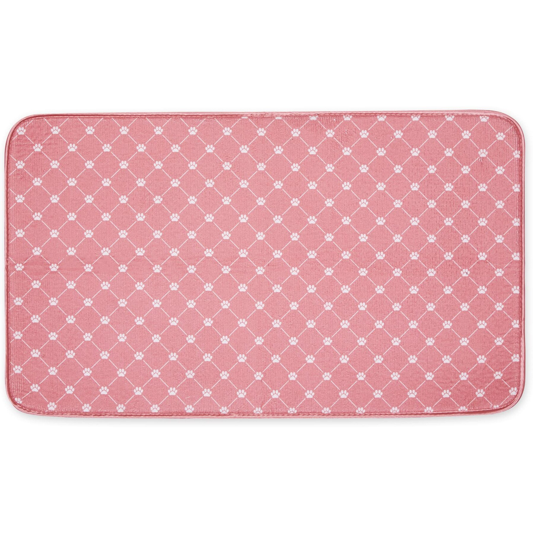 ROSE PRINTED TRELLIS PAW PET MAT LARGE