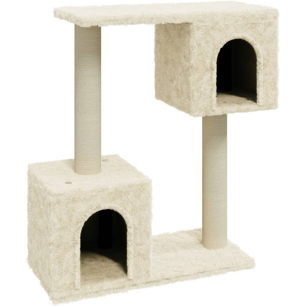 vidaXL Cat Tree with Sisal Scratching Posts Cream 60 cm