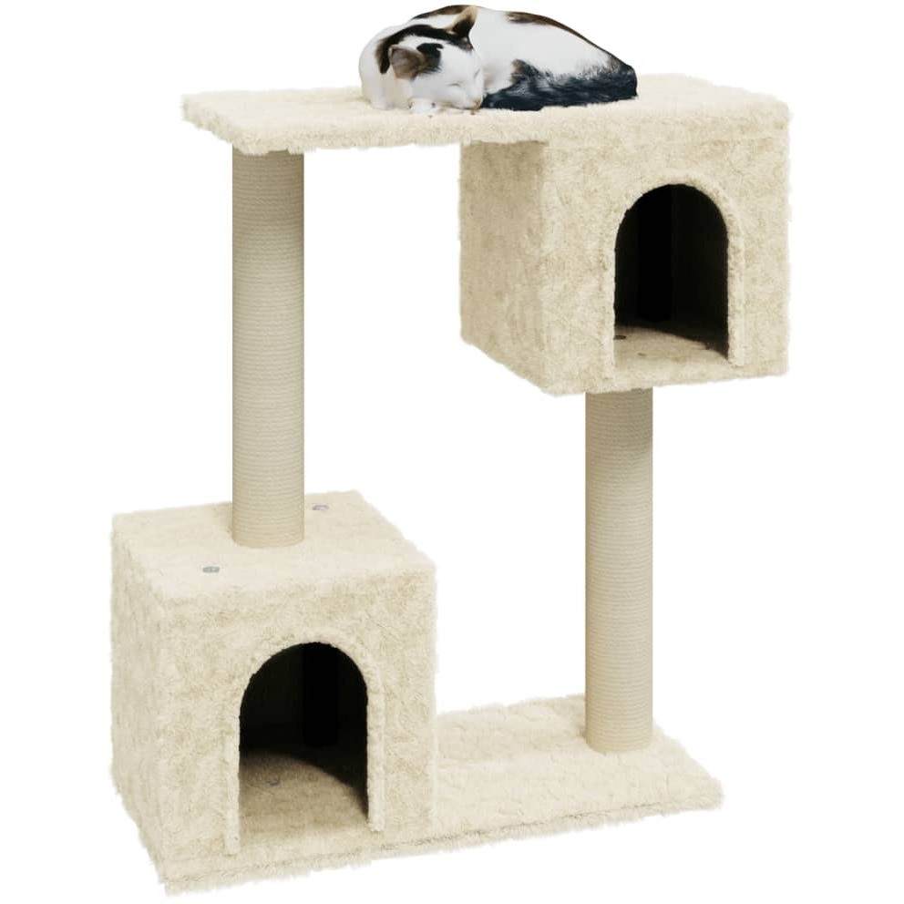 vidaXL Cat Tree with Sisal Scratching Posts Cream 60 cm