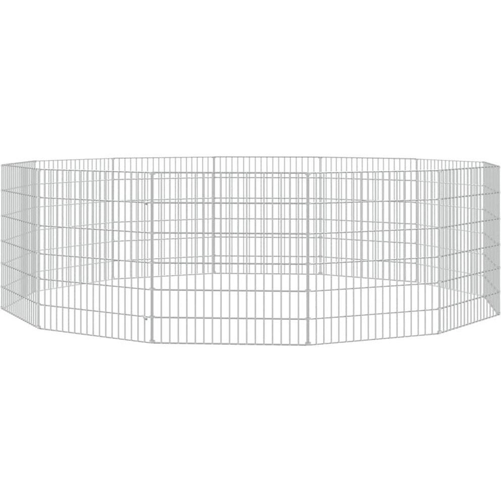 vidaXL Free Range Animal Enclosure 12-Panel 21.3&quotx23.6" Galvanized Iron