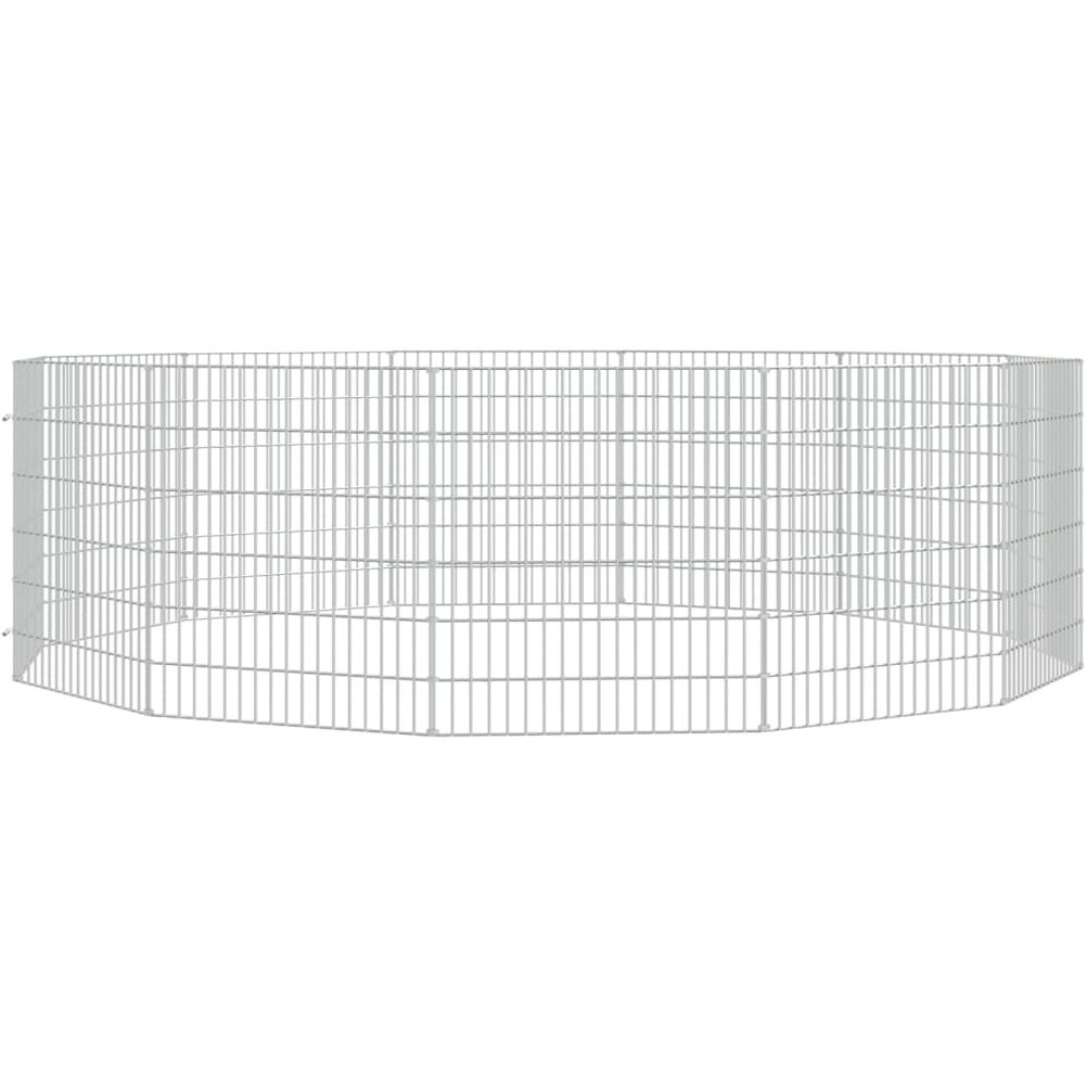 vidaXL Free Range Animal Enclosure 12-Panel 21.3&quotx23.6" Galvanized Iron