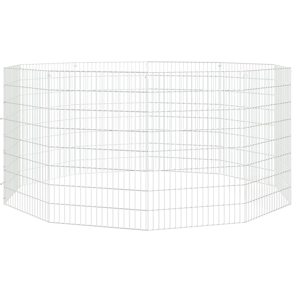 vidaXL Free Range Animal Enclosure 10-Panel 21.3&quotx31.5" Galvanized Iron