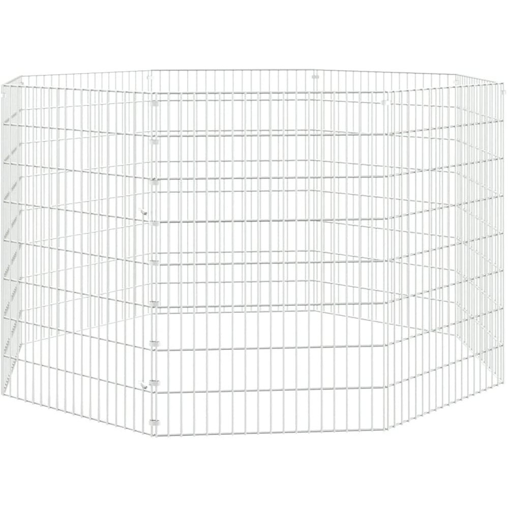 vidaXL Free Range Animal Enclosure 8-Panel 21.3&quotx31.5" Galvanized Iron