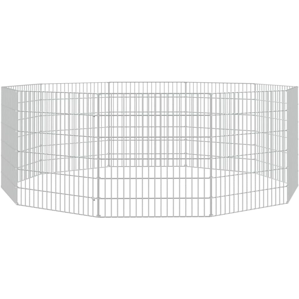 vidaXL Free Range Animal Enclosure 10-Panel 21.3&quotx23.6" Galvanized Iron
