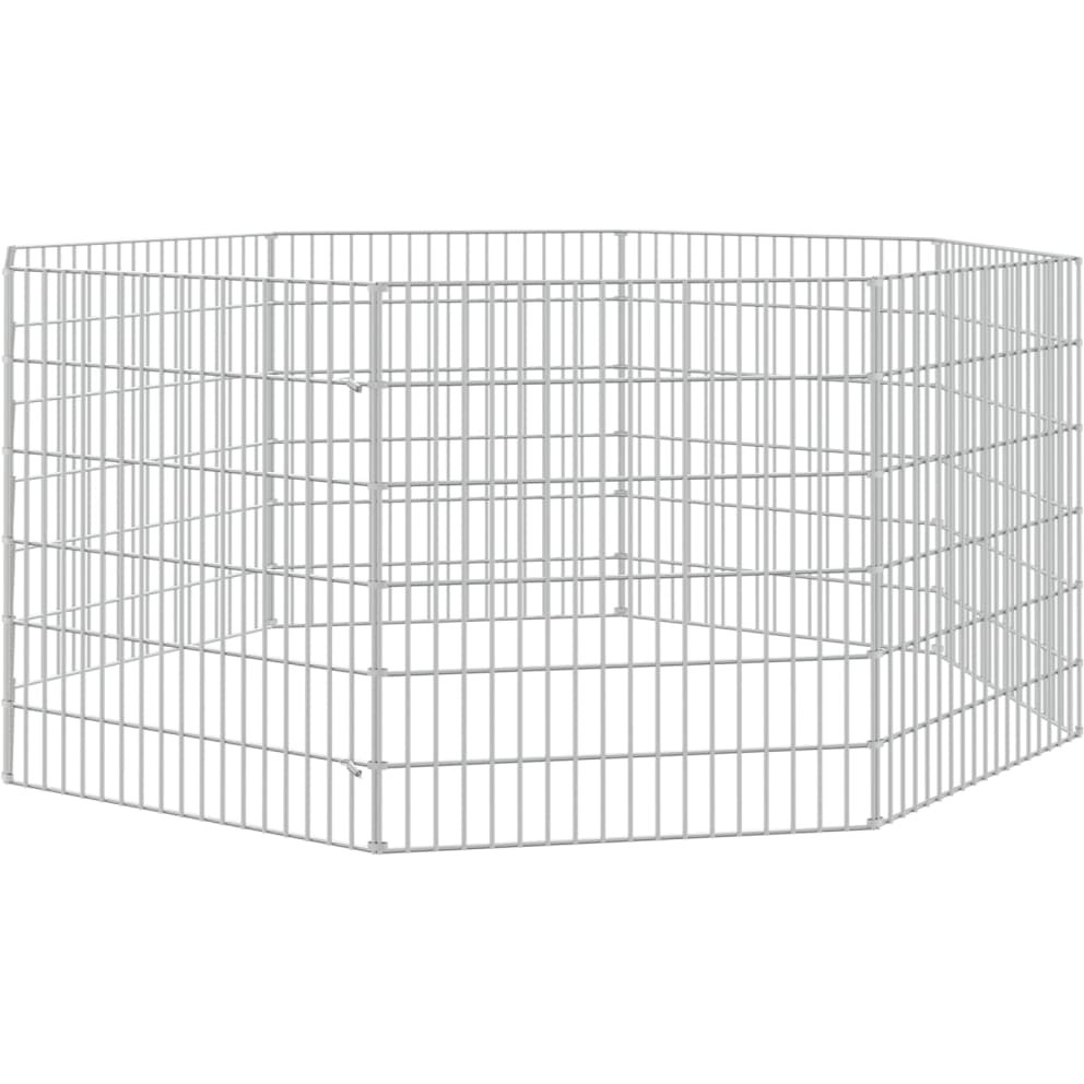 vidaXL Free Range Animal Enclosure 8-Panel 21.3&quotx23.6" Galvanized Iron