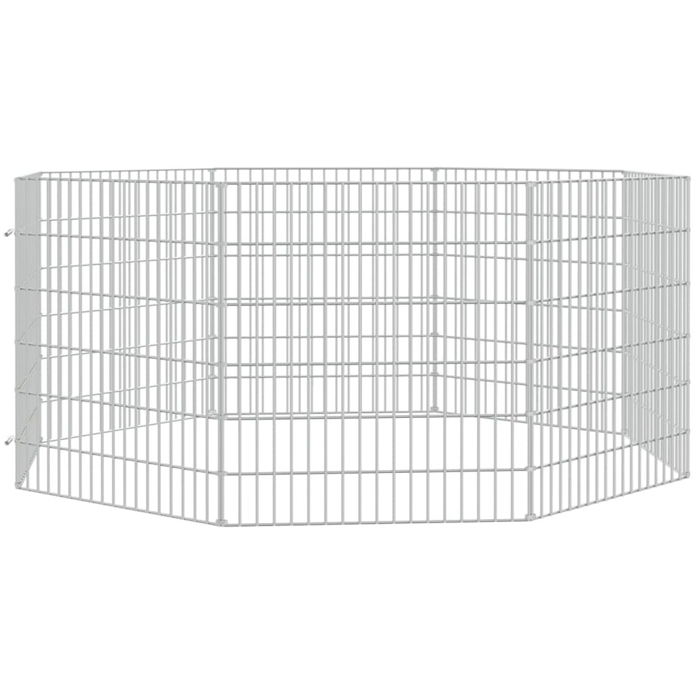 vidaXL Free Range Animal Enclosure 8-Panel 21.3&quotx23.6" Galvanized Iron