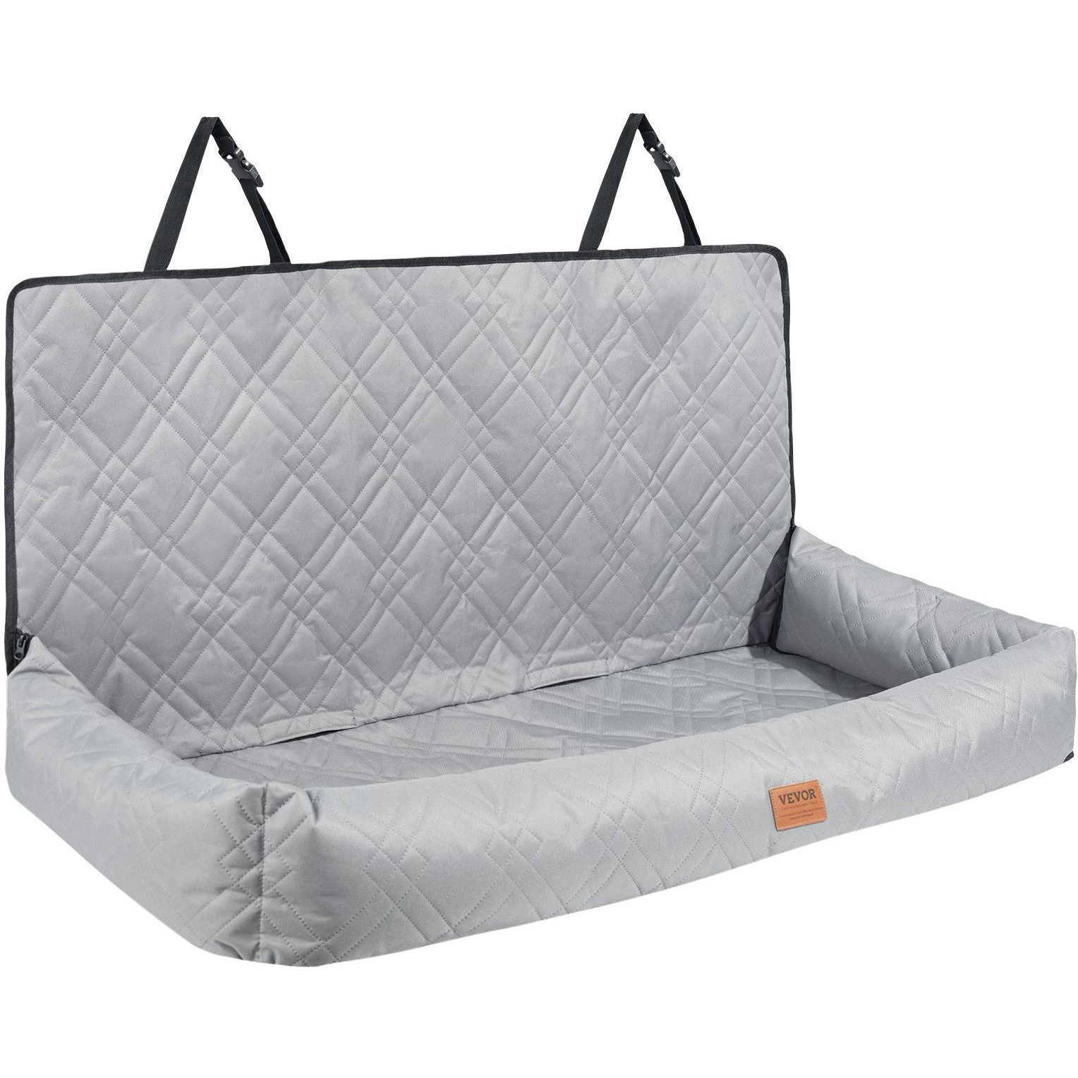 VEVOR Dog Booster Car Seat Pet Car Seat for Medium Large Dog up to 100 lbs Gray