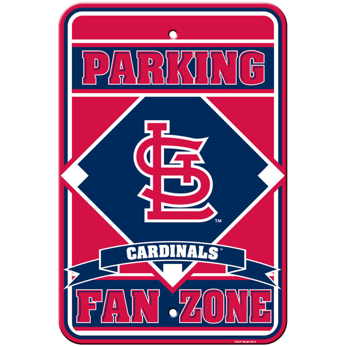 St. Louis Cardinals Sign 12x18 Plastic Fan Zone Parking Style CO