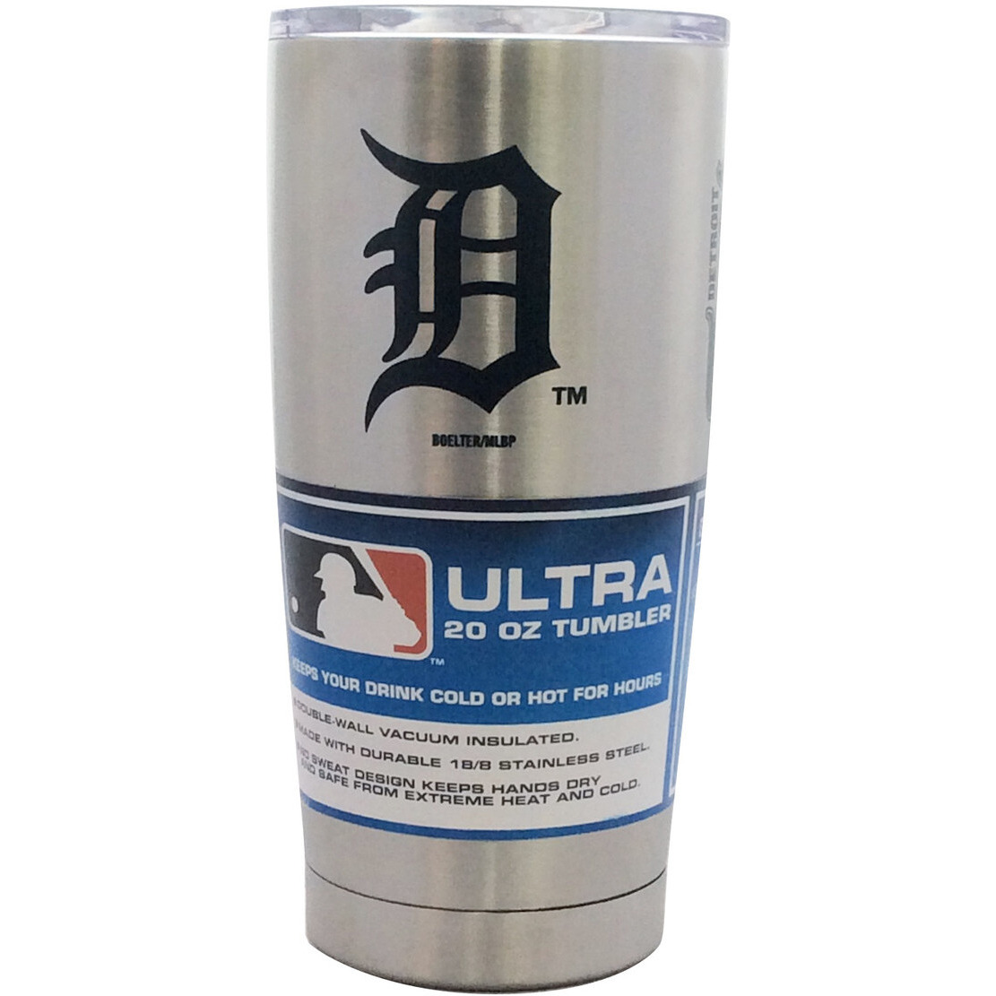 Detroit Tigers Travel Tumbler 20oz Ultra Silver CO