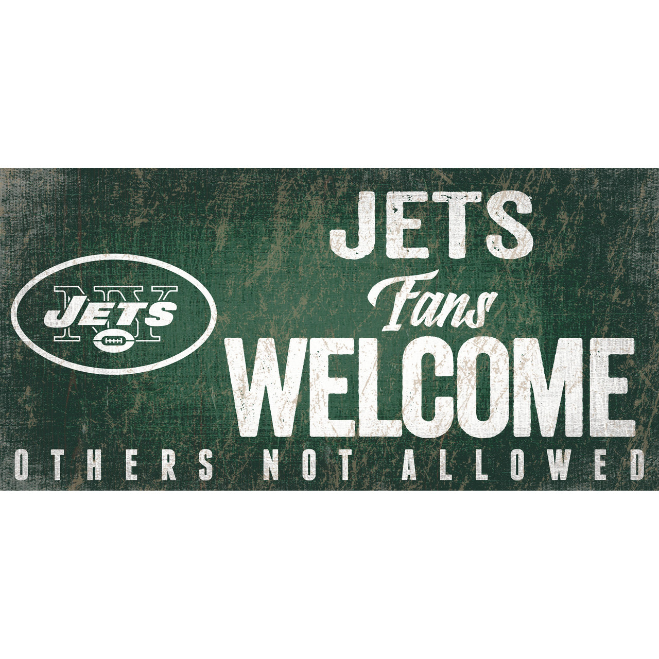 New York Jets Wood Sign Fans Welcome 12x6 - Special Order