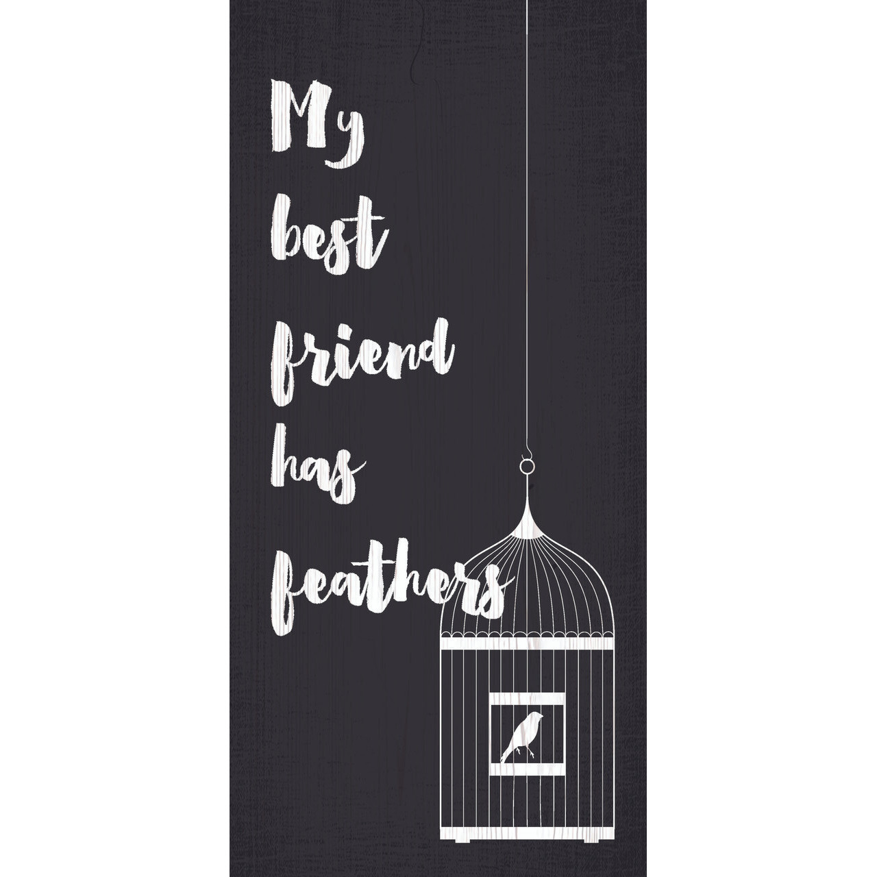 Pet Sign Wood My Best Friend Has Feathers 5&quotx10" - Special Order