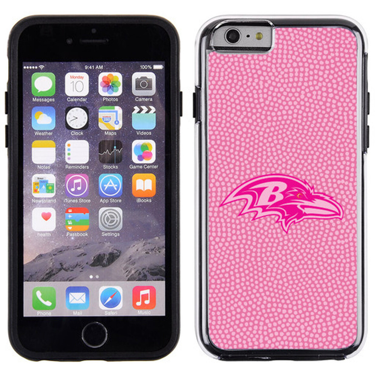Baltimore Ravens Phone Case Pink Football Pebble Grain Feel iPhone 6 CO