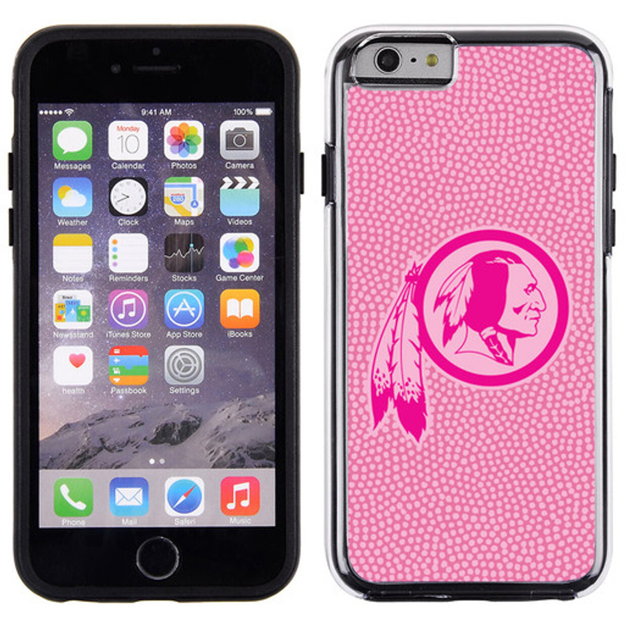 Washington Redskins Phone Case Pink Football Pebble Grain Feel iPhone 6 CO