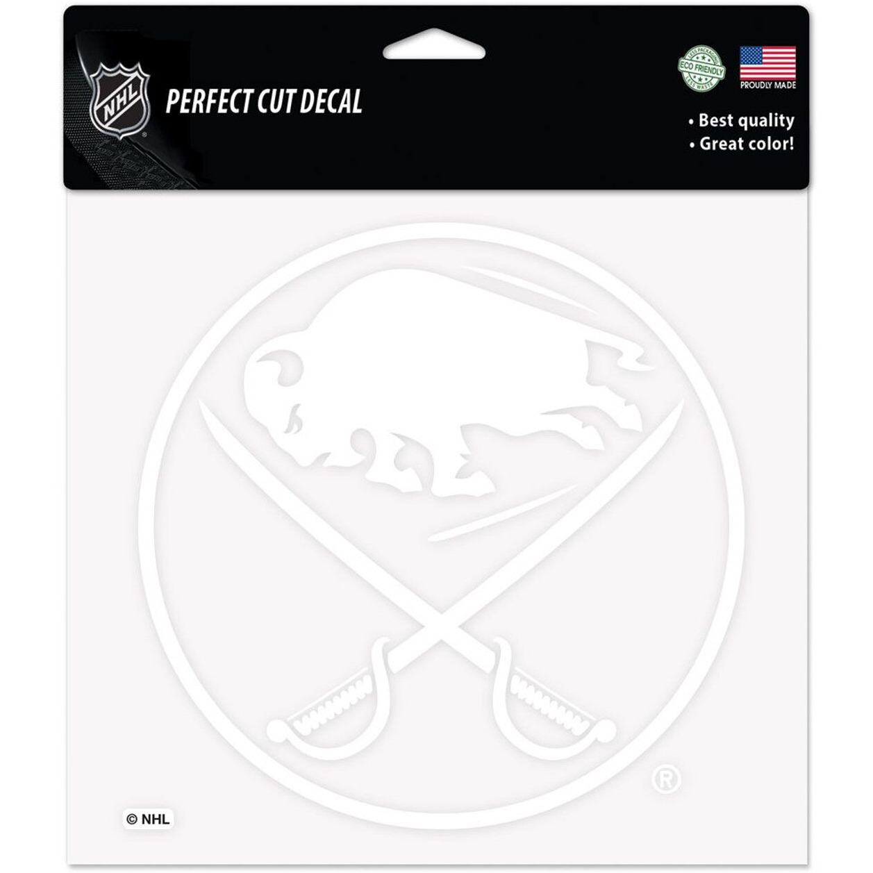 Buffalo Sabres Decal 8x8 Perfect Cut White