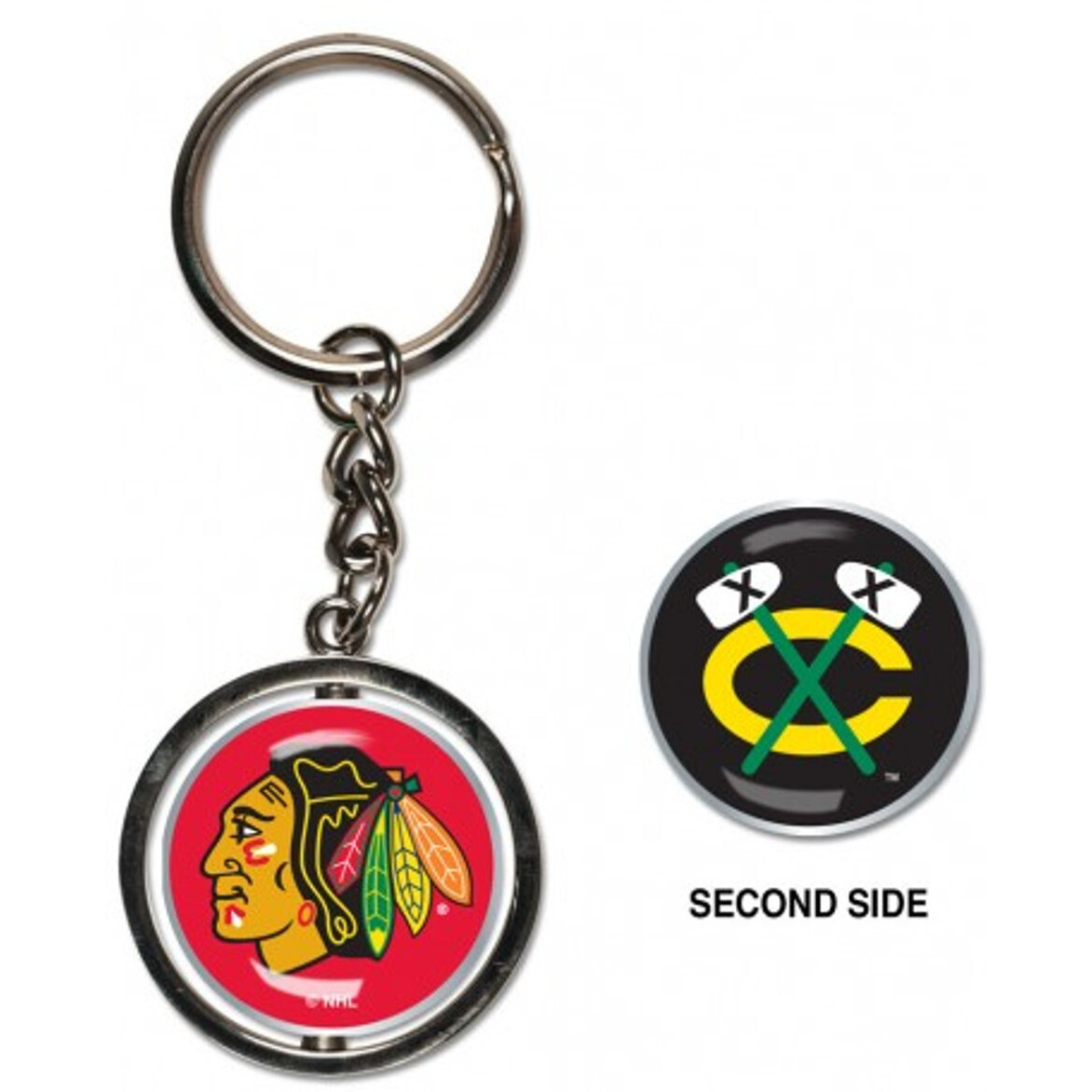 Chicago Blackhawks Key Ring Spinner Style