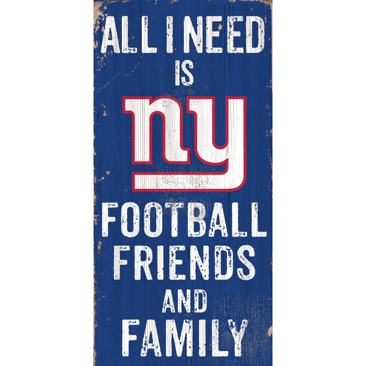New York Giants Sign Wood 6x12 Football Friends and Family Design Color - Special Order