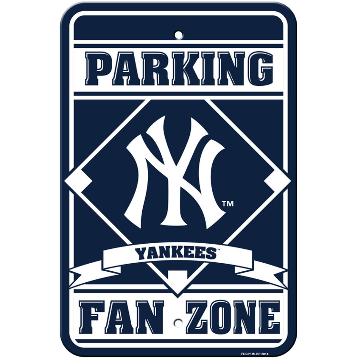 New York Yankees Sign 12x18 Plastic Fan Zone Parking Style CO